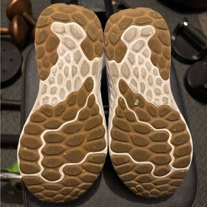 New Balance Brown and White Soles